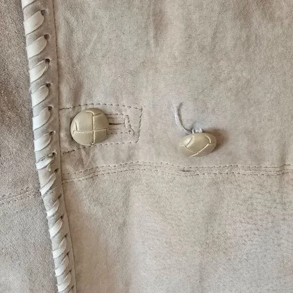 VTG Weathervane Women Suede Leather Coat Med Hood Fleece Lining Western Cowgirl - Picture 5 of 12